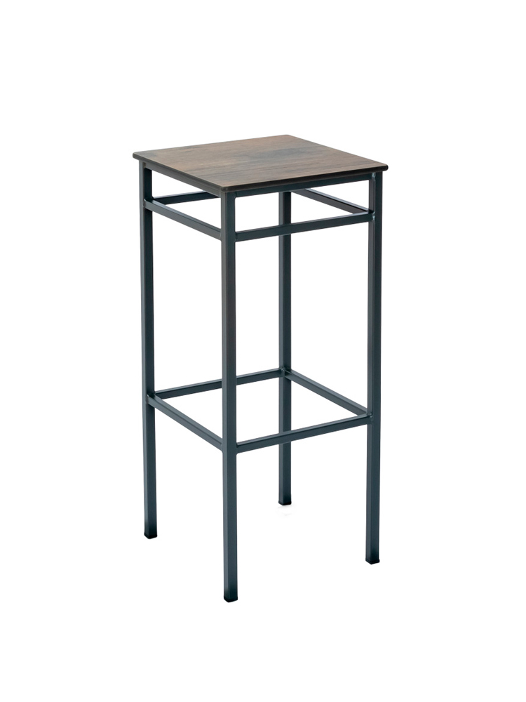 Banqueta Miami Acero Color Grafito Asiento Compacto Roble Americano