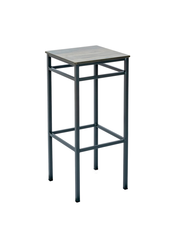 Banqueta Miami Acero Color Grafito Asiento Compacto Roble Ceniza