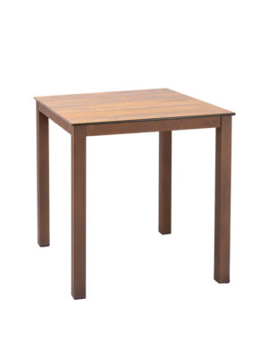 Mesa Glad A 75 Aluminio Color Oxido Marrón Tablero Compacto Roble Americano