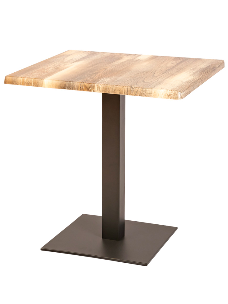 Mesa Sidney A 75 Aluminio Color Oxido Marrón Tablero Top Pino Canadiense