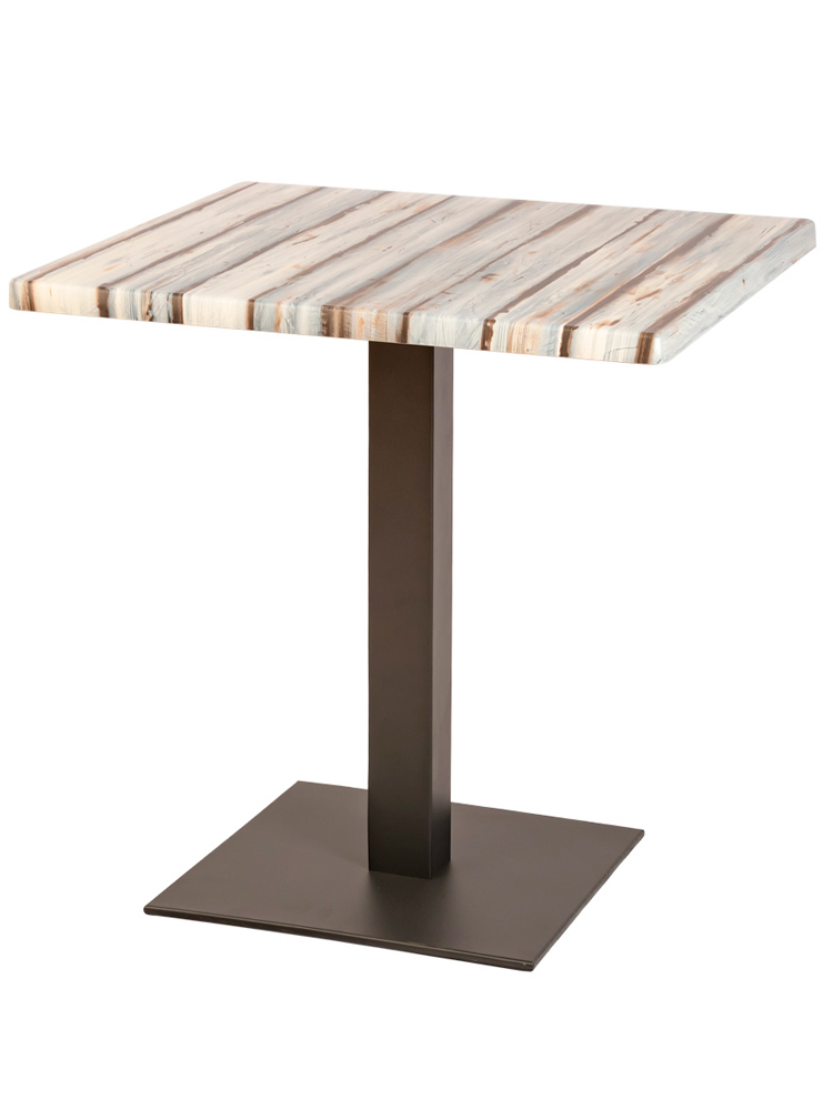 Mesa Sidney A 75 Aluminio Color Oxido Marrón Tablero Top Pino Marítimo