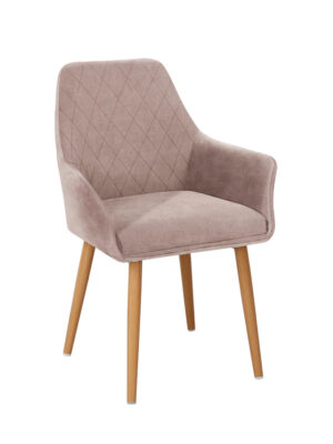 Sillón Chicago Textil Arena Estructura Deco Madera