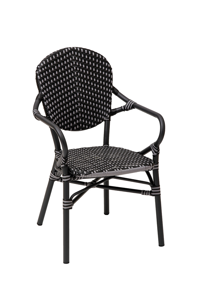 Sillón Feroe Aluminio Color Grafito Medula Mixta Plata Negra