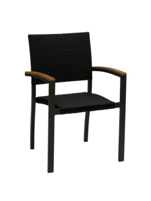 Sillón Glad Aluminio Color Grafito Medula Antracita Reposabrazos Deco Madera