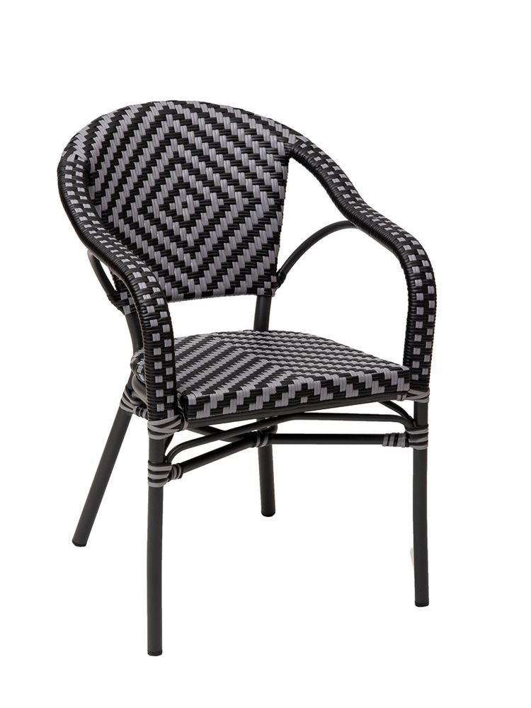 Sillón Luanda Aluminio Color Grafito Medula Mixta Plata Negra
